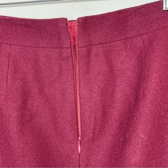 J. Crew Factory The Pencil Skirt Double Serge Wool Blend Burgundy Mulberry - Picture 4 of 8